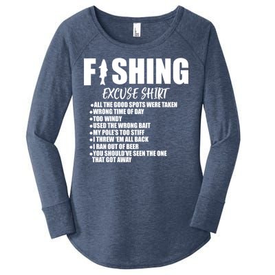 Funny Fishing Excuses Women's Perfect Tri Tunic Long Sleeve Shirt