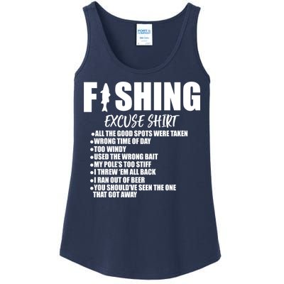 Funny Fishing Excuses Ladies Essential Tank