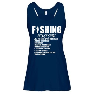 Funny Fishing Excuses Ladies Essential Flowy Tank