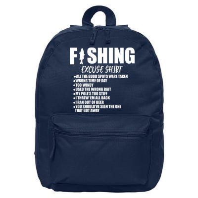 Funny Fishing Excuses 16 in Basic Backpack