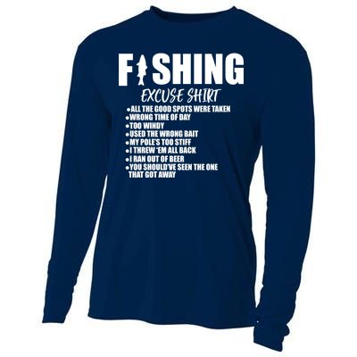 Funny Fishing Excuses Cooling Performance Long Sleeve Crew