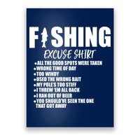 Funny Fishing Excuses Poster