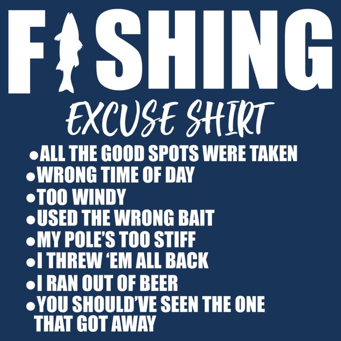 Funny Fishing Excuses Poster
