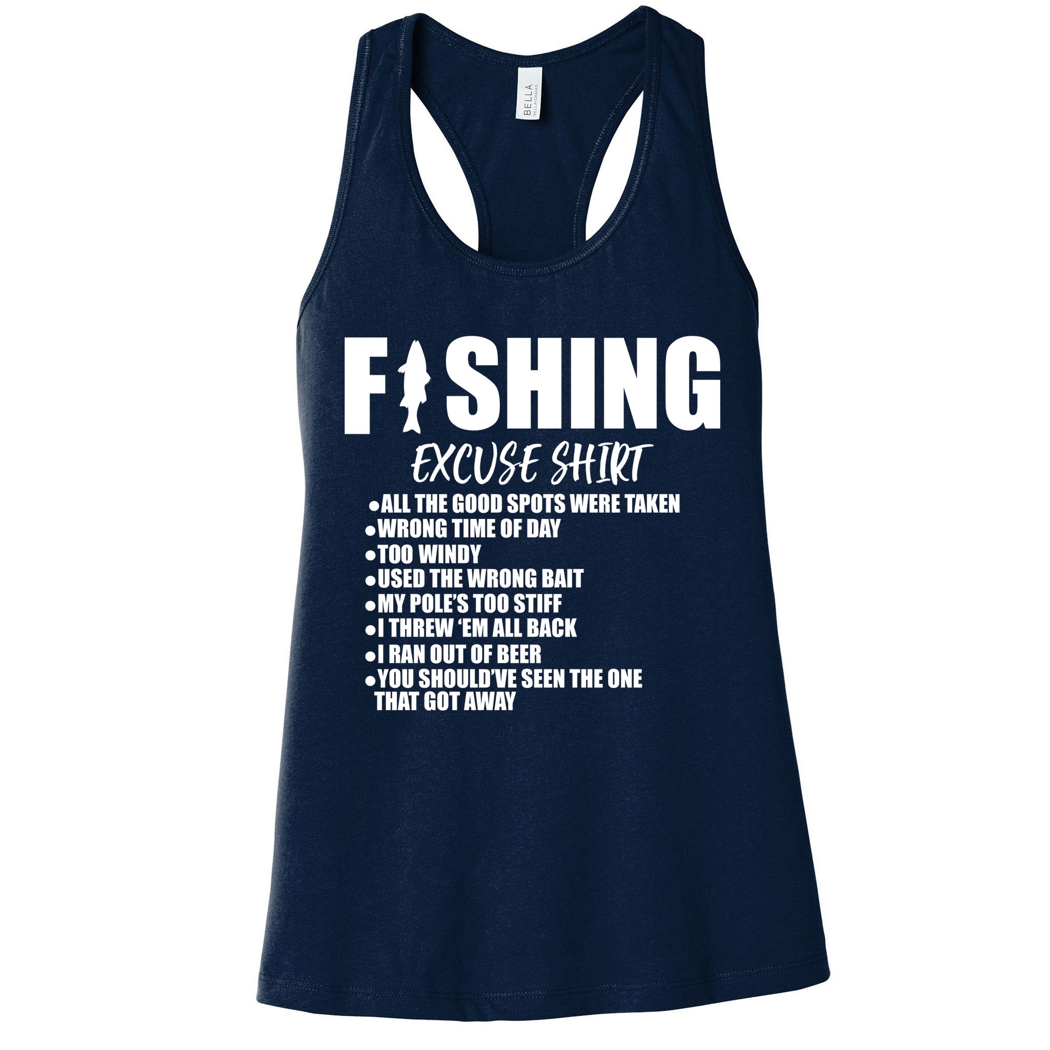 Funny Fishing Excuses Womens Tank Top