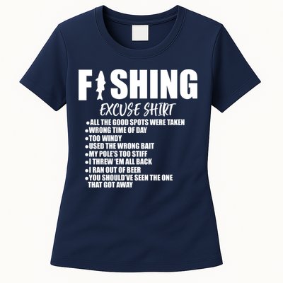 Funny Fishing Excuses Womens T-Shirt