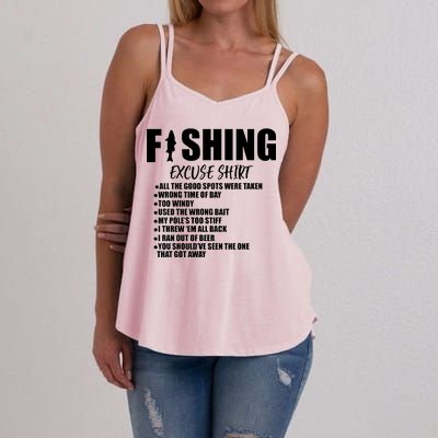 Funny Fishing Excuses Women's Strappy Tank