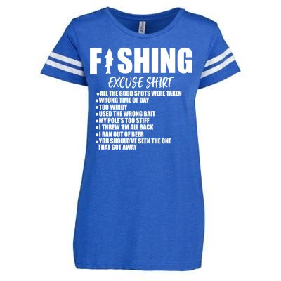 Funny Fishing Excuses Enza Ladies Jersey Football T-Shirt