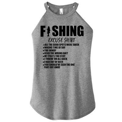 Funny Fishing Excuses Women's Perfect Tri Rocker Tank