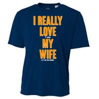 Funny Fishing I Really Love My Wife  Cooling Performance Crew T-Shirt