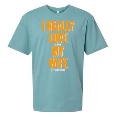 Funny Fishing I Really Love My Wife  Sueded Cloud Jersey T-Shirt