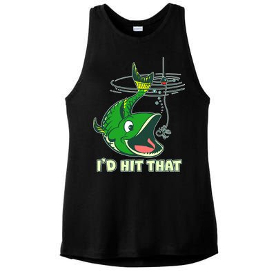 Funny Fishing I'd Hit That Ladies PosiCharge Tri-Blend Wicking Tank