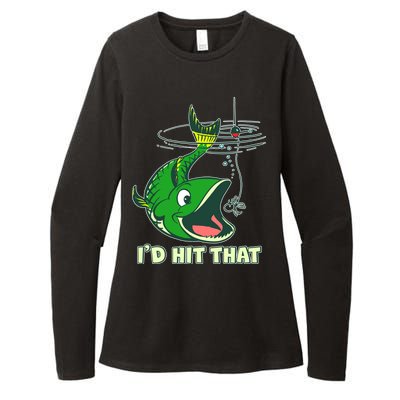 Funny Fishing I'd Hit That Womens CVC Long Sleeve Shirt