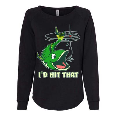 Funny Fishing I'd Hit That Womens California Wash Sweatshirt