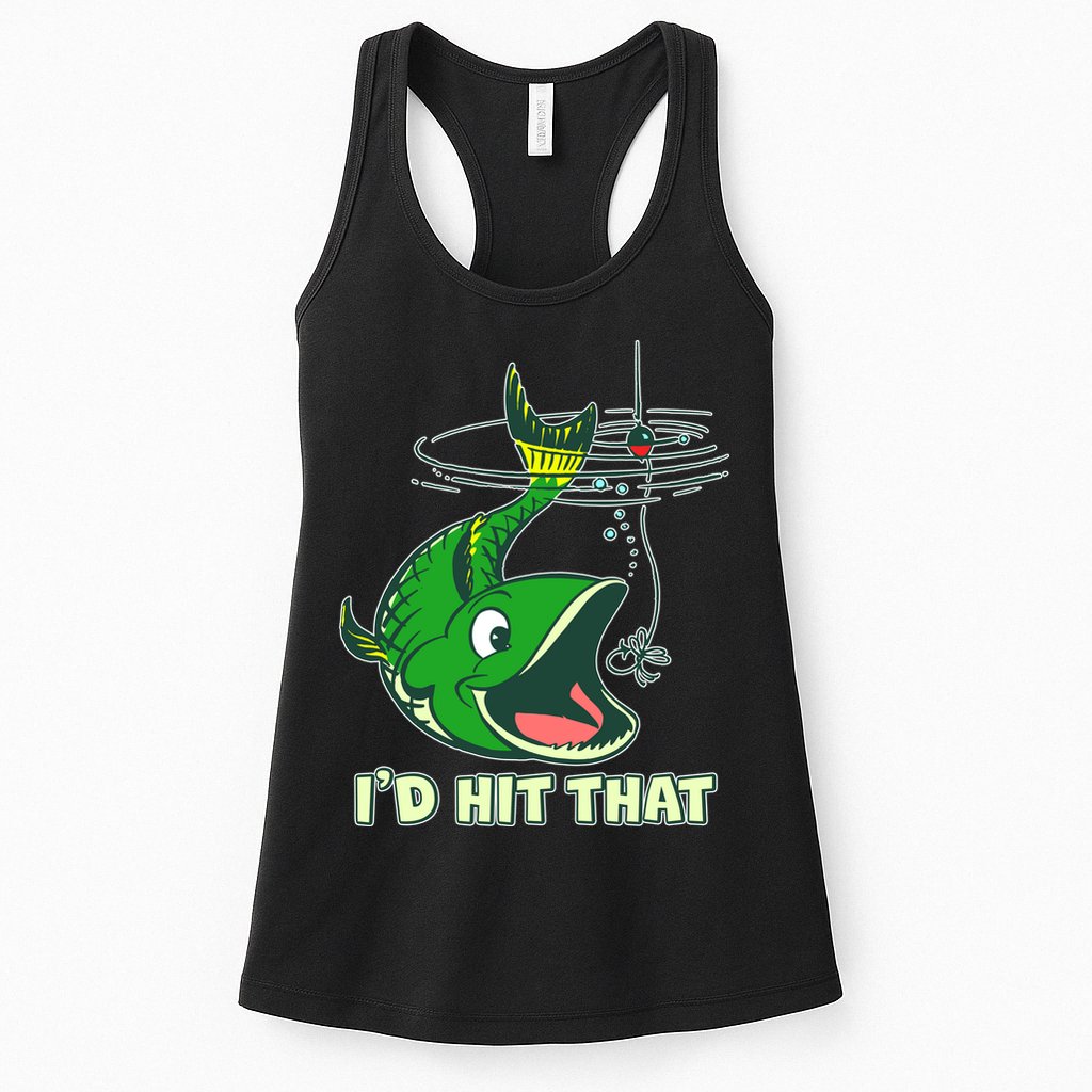 Funny Fishing I'd Hit That Womens Tank Top