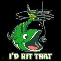 Funny Fishing I'd Hit That Pom Pom 12in Knit Beanie