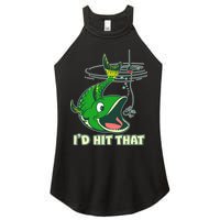 Funny Fishing I'd Hit That Women's Perfect Tri Rocker Tank