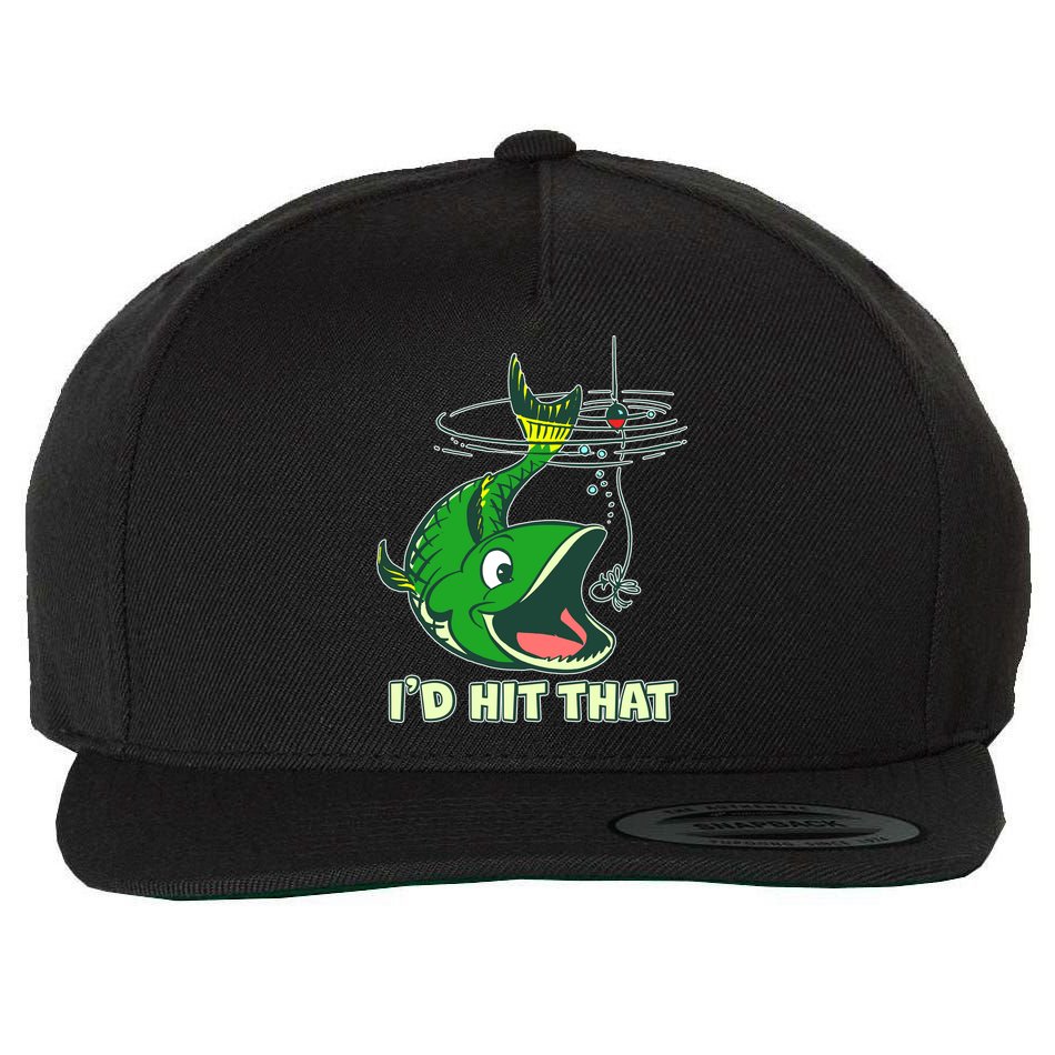 Funny Fishing I'd Hit That Wool Snapback Cap
