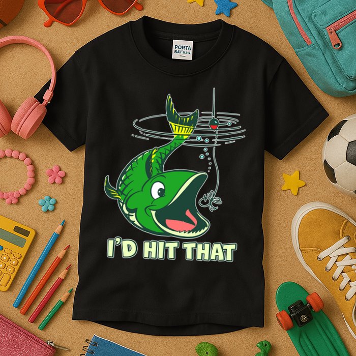 Funny Fishing I'd Hit That Kids T-Shirt
