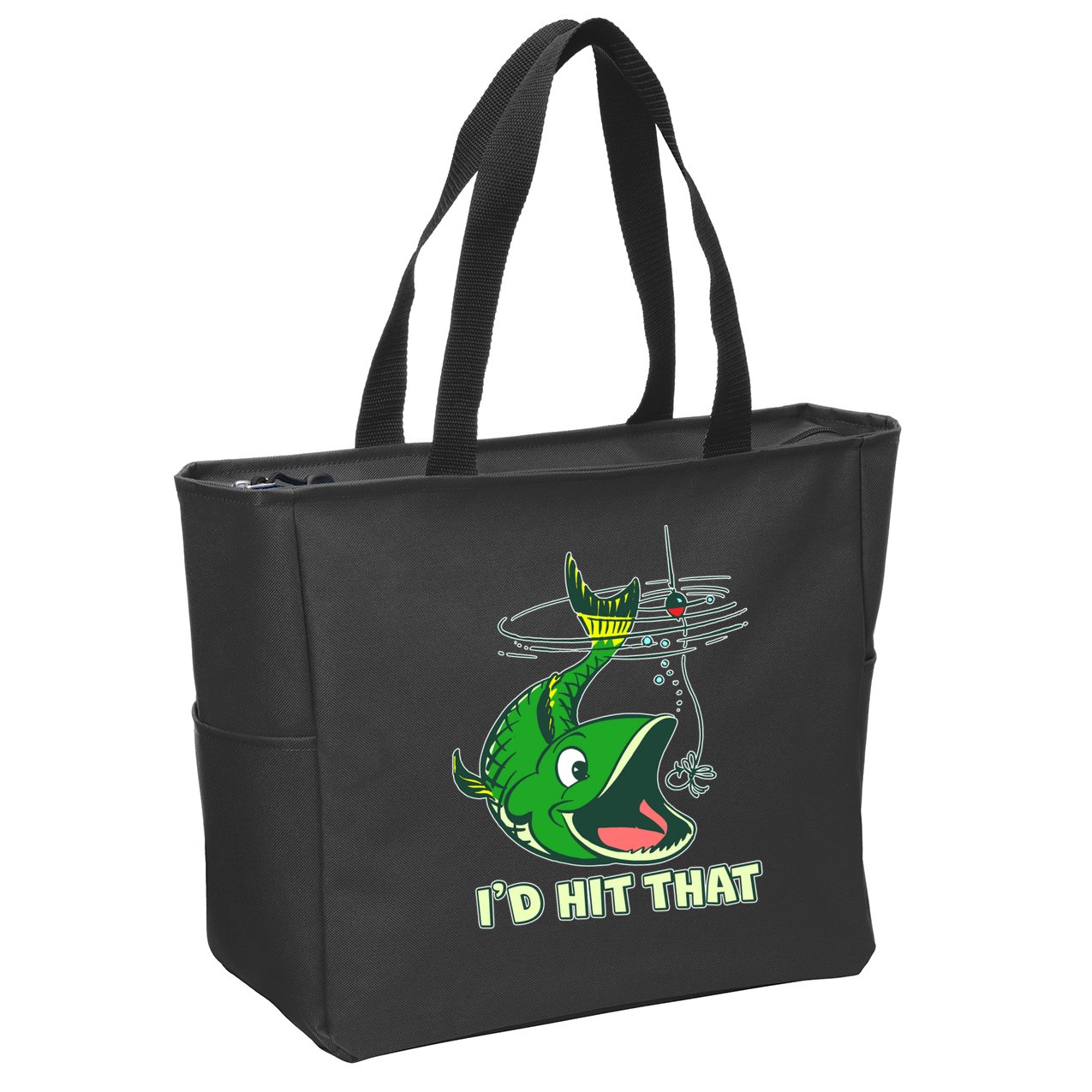 Funny Fishing I'd Hit That Zip Tote Bag