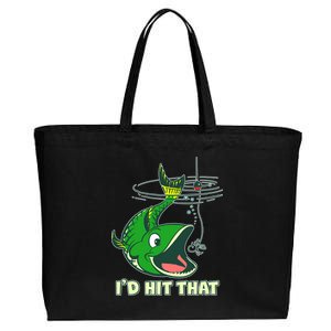 Funny Fishing I'd Hit That Cotton Canvas Jumbo Tote