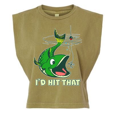 Funny Fishing I'd Hit That Garment-Dyed Women's Muscle Tee