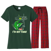 Funny Fishing I'd Hit That Women's Flannel Pajama Set