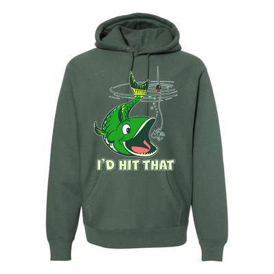 Funny Fishing I'd Hit That Premium Hoodie