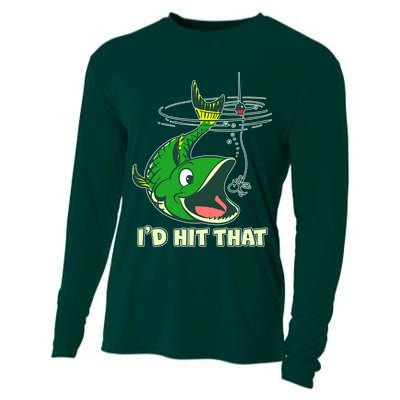 Funny Fishing I'd Hit That Cooling Performance Long Sleeve Crew