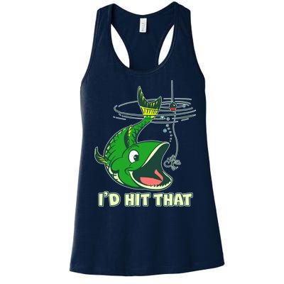 Funny Fishing I'd Hit That Women's Racerback Tank