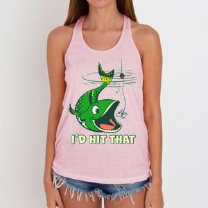 Funny Fishing I'd Hit That Women's Knotted Racerback Tank