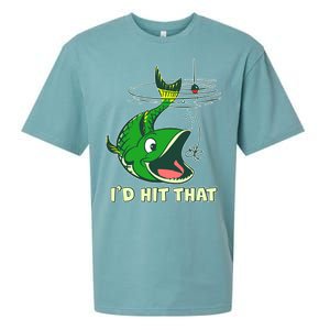 Funny Fishing I'd Hit That Sueded Cloud Jersey T-Shirt