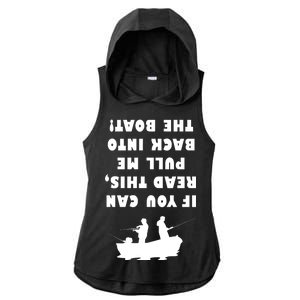 Funny Fishing: If You Can Read This Pull Me Back Into The Boat Ladies PosiCharge Tri-Blend Wicking Draft Hoodie Tank