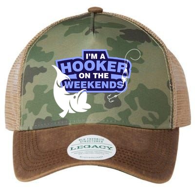 Funny Fishing I'm A Hooker On The Weekends Legacy Tie Dye Trucker Hat
