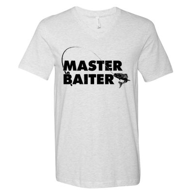 Funny Fishing Master Baiter V-Neck T-Shirt