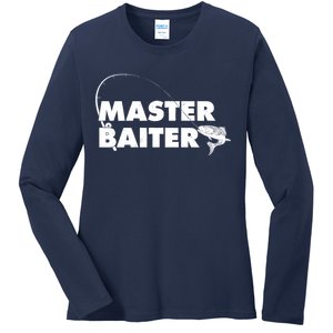 Funny Fishing Master Baiter Ladies Long Sleeve Shirt