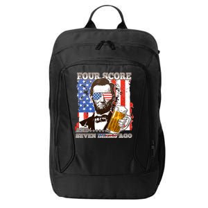 Funny Four Score And Seven Beers Ago Abe Lincoln City Backpack