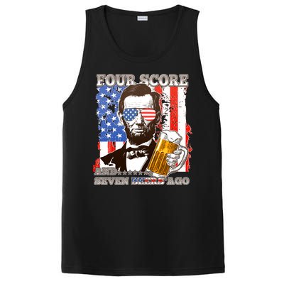 Funny Four Score And Seven Beers Ago Abe Lincoln PosiCharge Competitor Tank