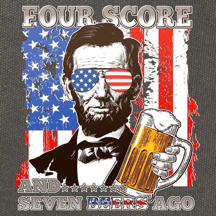 Funny Four Score And Seven Beers Ago Abe Lincoln Cotton Canvas Backpack