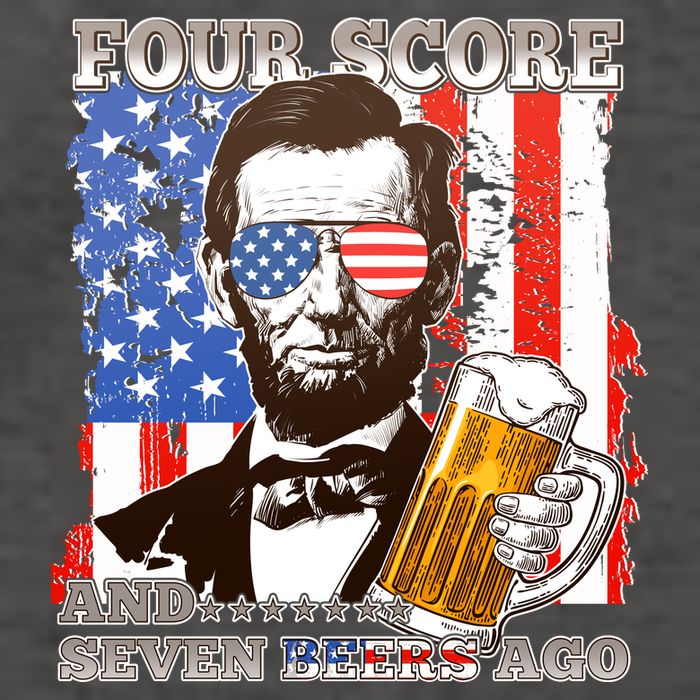 Funny Four Score And Seven Beers Ago Abe Lincoln Vector Backpack