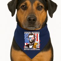 Funny Four Score And Seven Beers Ago Abe Lincoln USA-Made Doggie Bandana