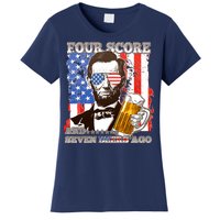 Funny Four Score And Seven Beers Ago Abe Lincoln Women's T-Shirt