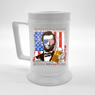 Funny Four Score And Seven Beers Ago Abe Lincoln Beer Stein