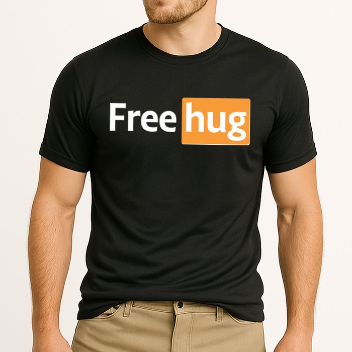 Funny Free Hug Logo Meme Cooling Performance Crew T-Shirt