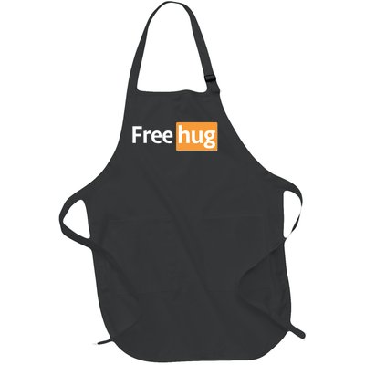 Funny Free Hug Logo Meme Full-Length Apron With Pockets