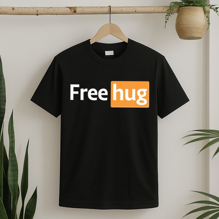 Funny Free Hug Logo Meme T-Shirt