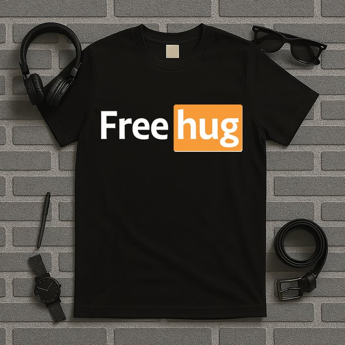 Funny Free Hug Logo Meme T-Shirt