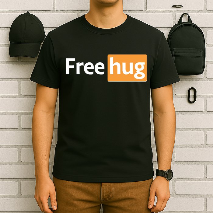 Funny Free Hug Logo Meme T-Shirt