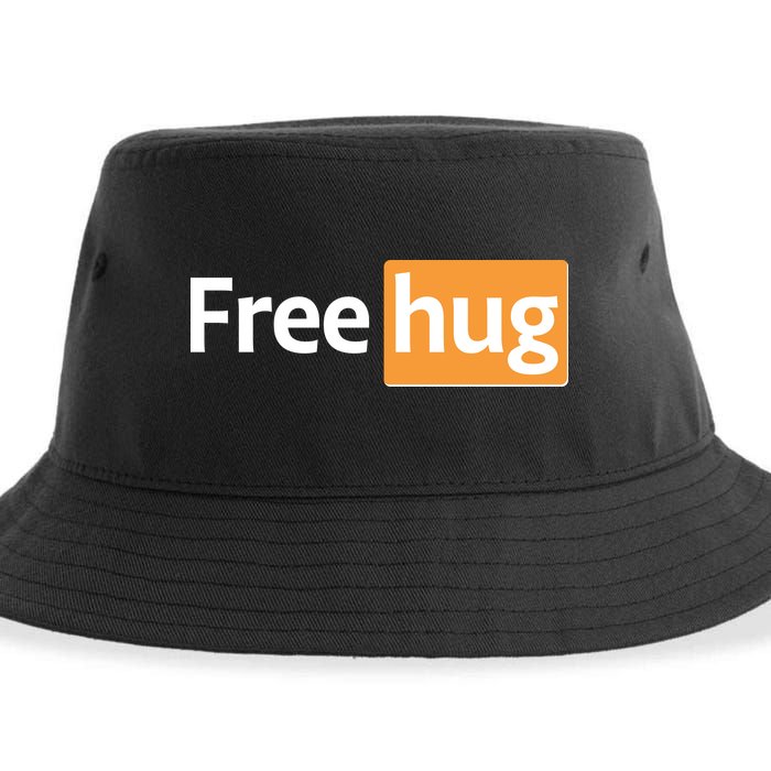 Funny Free Hug Logo Meme Sustainable Bucket Hat