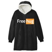 Funny Free Hug Logo Meme Hooded Wearable Blanket