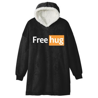 Funny Free Hug Logo Meme Hooded Wearable Blanket